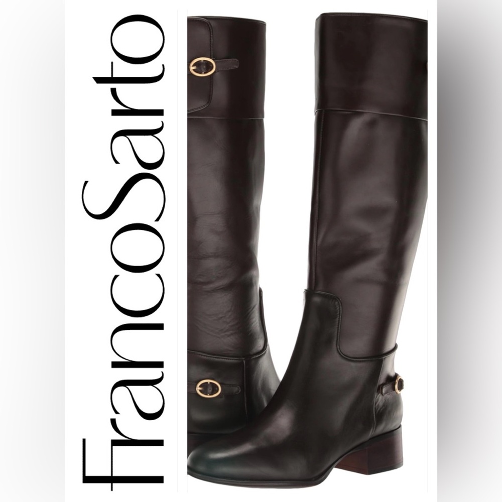Franco Sarto Women's Jazrin Tall Riding Boots Knee High size 5.5 wide calf